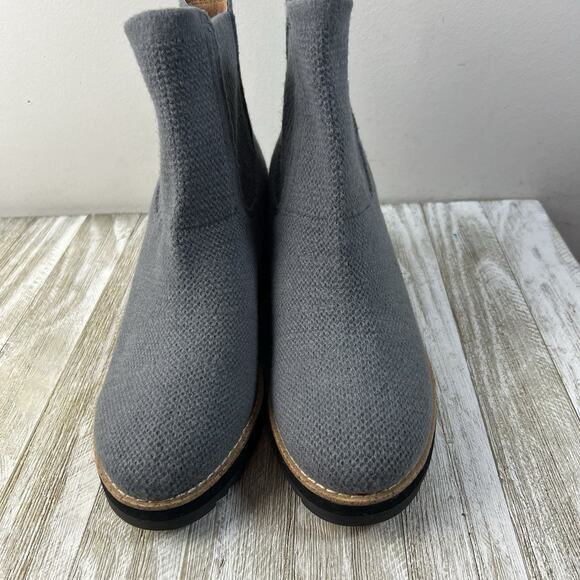 Sofft Booties Womens 8 Eiley Water Resistant Grey Knit Platform Wedge Boots - Picture 4 of 10